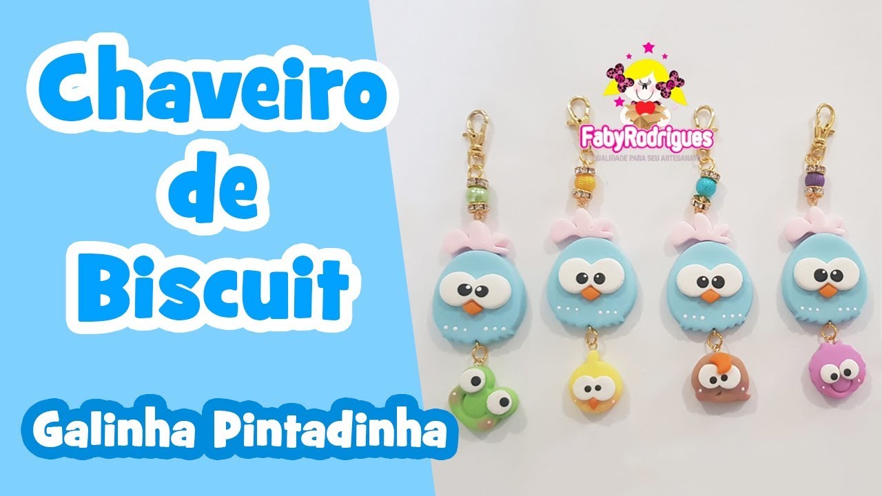 Chaveiro de Biscuit - Galinha Pintadinha