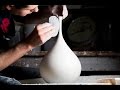 Throwing a tall long  necked vase  matt horne pottery