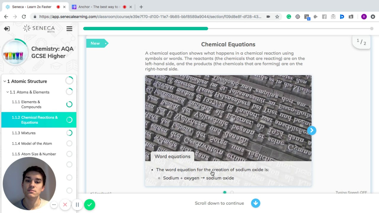Chemistry Chemical Reactions & Equations Seneca Learn 2x Faster YouTube