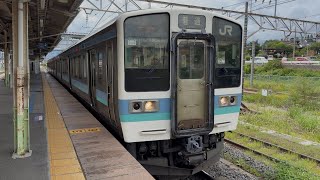 438M 国鉄211系3000番台ナノN304編成（前面行先方向幕車）普通甲府行き小淵沢駅2番線発車！