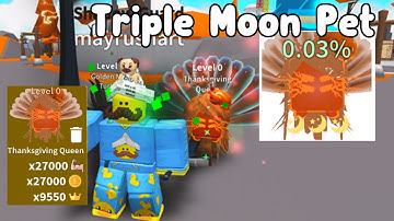 I Got New Rarest Triple Moon Pet Thanksgiving Queen! - Saber Simulator Roblox