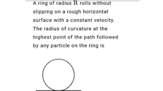 NTA NEET Doubt solving: A ring of radius R rolls out without slipping on a rough horizontal surfa...