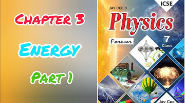 PHYSICS| CH 3| ENERGY| ICSE BOARD |CLASS 7| PART 1|