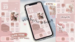 customize your iphone aesthetic 🌷 minimal pink theme ✨ iOS15 | aesthetic phone screenshot 4