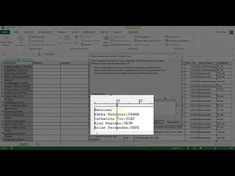 Excel - Text in Spalten
