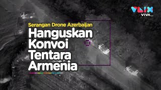 Konvoi Pasukan Armenia Tak Berdaya Digempur Drone Canggih Azerbaijan