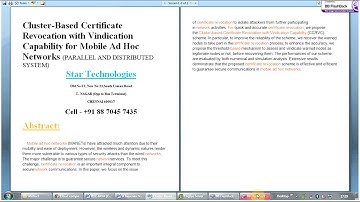 Cluster-Based Certificate Revocation