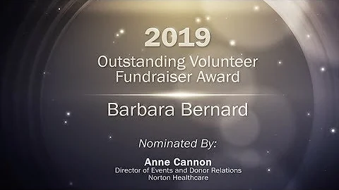 2019 Outstanding Volunteer Fundraiser Award- Barba...