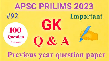 APSC Prilims 2023 | Important gk question answer | bodo education ✍️