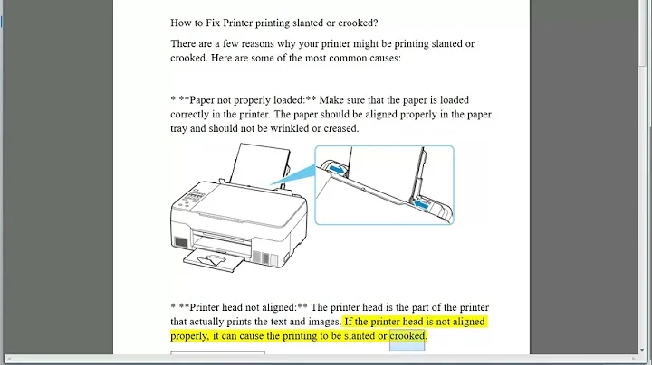 Fix Printer printing slanted or crooked
