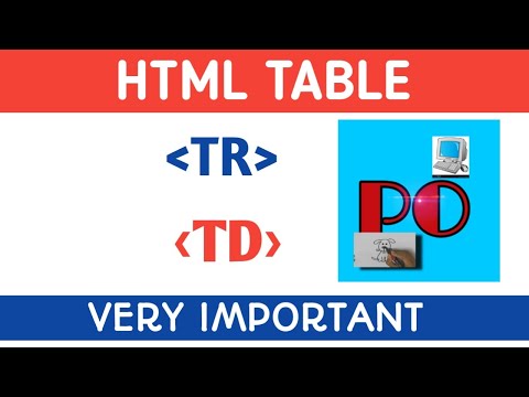 HTML video tutorial  html table tag , html tr tag and html td tag
