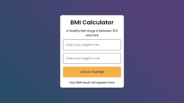 Make BMI Calculator In HTML CSS & JavaScript