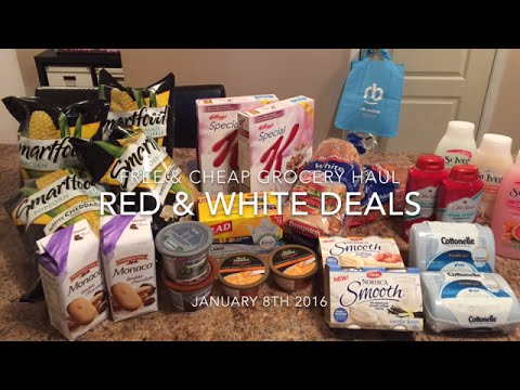 FREE & CHEAP GROCERY HAUL – RED & WHITE DEALS!