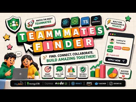 TeamMates Finder: Build the Ultimate Hackathon & Project Teammate Matching Platform | React, NodeJS