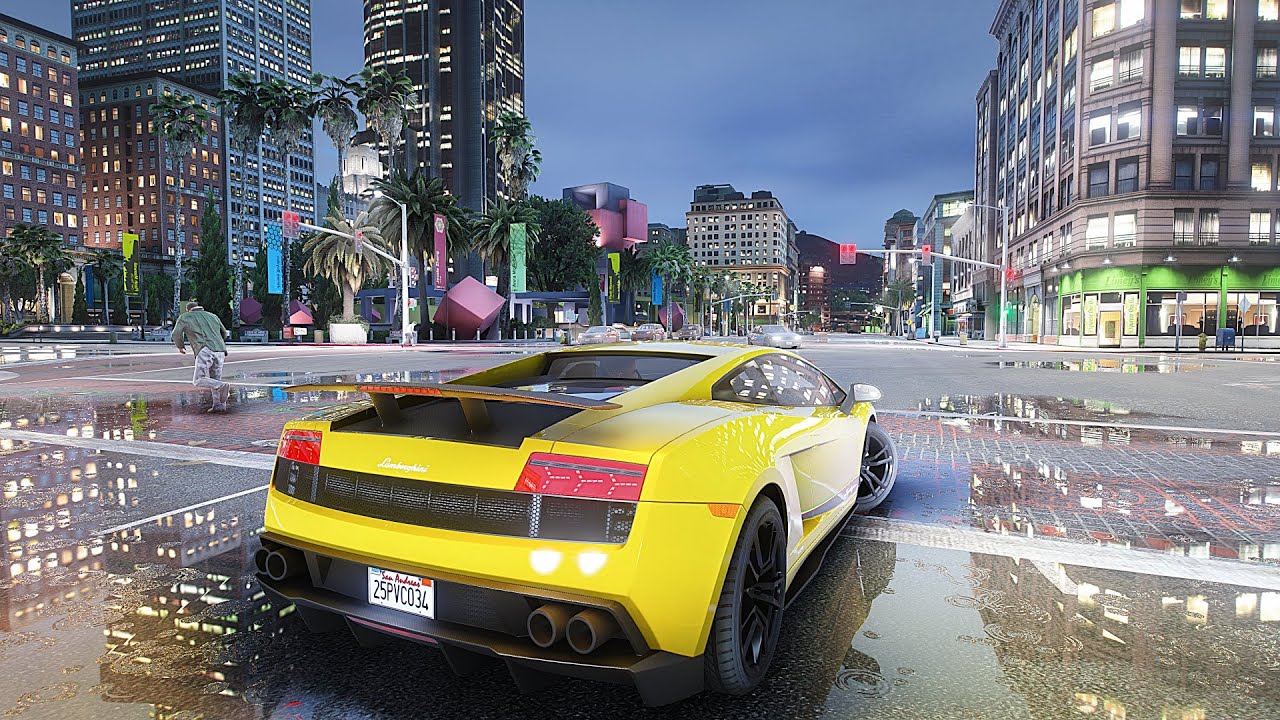 Grand Theft Auto V: Realistic graphic, Ray tracing Global Illumination