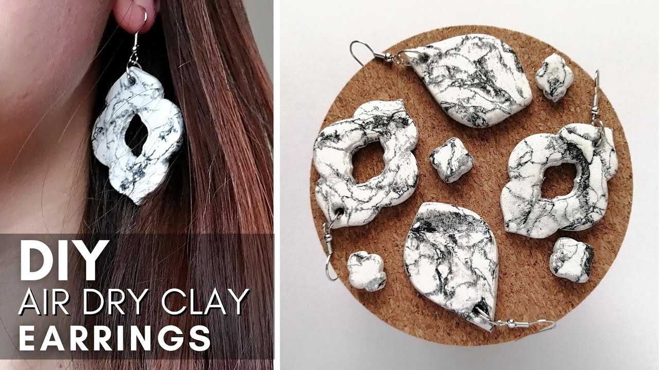 diy: cold porcelain gemstone earring