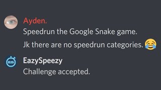 I Beat EazySpeezy's Google Snake Speedrun 