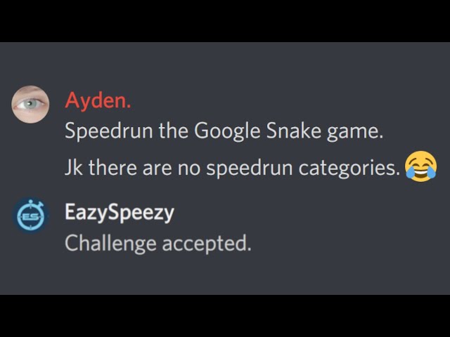 197th place on Google Snake Game : r/speedrun