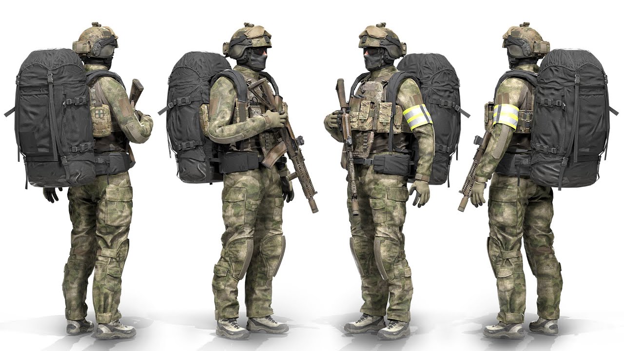 MILITARY F2 Bergan Backpack Low-poly 3D model