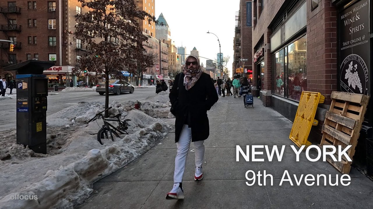 New York – Walking Tour 9th Avenue NYC 4K 60fps | Snowy Winter Day 
