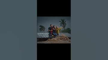 Trapped in the Flood 🌊⚡ #Shorts"#ai #trending#nature #tsunami #rain