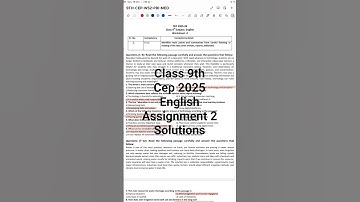 class 9th cep english assignment 2 solution #pseb