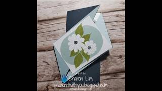 #210 VIDEO Diagonal Gate Fold card using Lovely Blossoms DSP