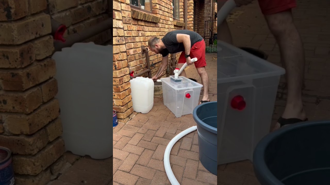 First low tech attempt at using catching Grey water. 