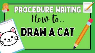 How to Draw a Cat | Procedural Text Example for Kids (Step-by-Step)