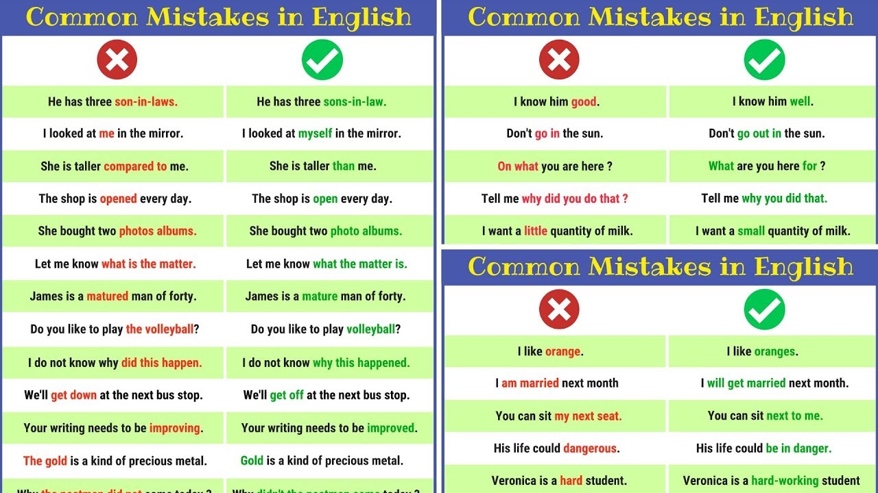 He know english well. Common English mistakes. Common mistakes in English. Common Grammar mistakes. Common Grammar mistakes in English.
