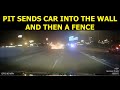 ARKANSAS STATE POLICE - PIT maneuver sends vehicle crashing into concrete wall and then into a fence
