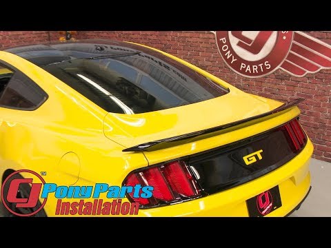 - Mustang Fastback Ford Rear Spoiler GT Track Pack Black Painted Installation - Mustang Fastback Ford Rear Spoiler GT Track Pack Black Painted Installation