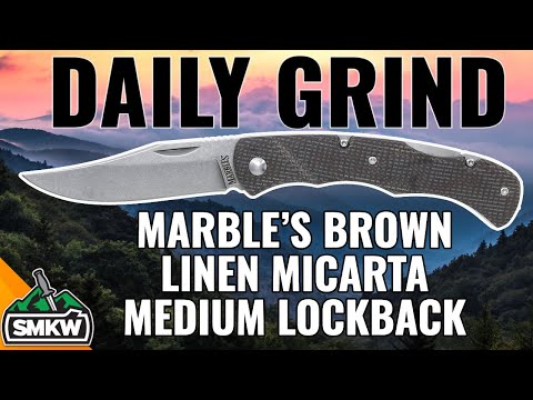 Marble's Brown Linen Micarta Lockback
