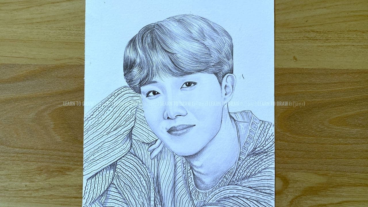 Drawing BTS-J Hope|How to draw BTS Jhope|Jung Hoseok sketch|J-Hope Sketch  step by step tutorial|제이 홉 - YouTube