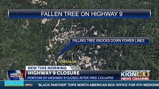 Highway 9 north of Boulder Creek reopens after fallen tree blocked road