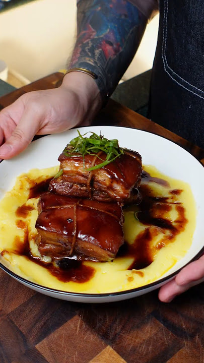 Braised pork adobo with mashed potato