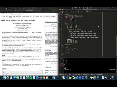 Codeforces Round #674 (Div. 3) Explanation - F)  Number of Subsequences