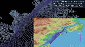 Tidal flows in Port Curtis, Australia (UGRID NetCDF data format)