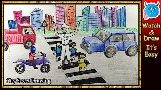 drawing safety road traffic draw rules drive poster pencil posters safe drawings signs