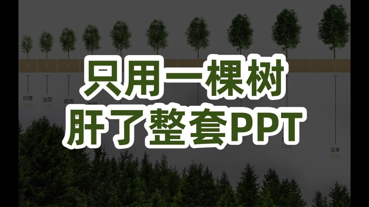 我只用树肝了整套PPT,图表页用了11颗棵树!动起来太酷了【旁门左道PPT】 - YouTube