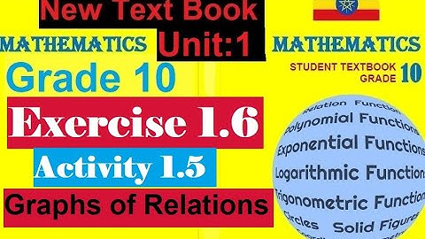 Mathematics Grade 10 Unit-1 Exercise 1.6, activity 1.5 and Graphs of Relations@mathT_21