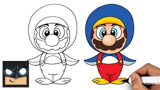 how draw penguin mario super mario