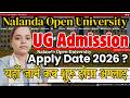 Nalanda Open University Graduation Admission 2026 NOU UG Admission 2026 NOU Admission Date 2026 Nalanda Open University Graduation Admission 2026 NOU UG Admission 2026 NOU Admission Date 2026