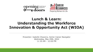 ODFC Lunch & Learn: Understanding WIOA
