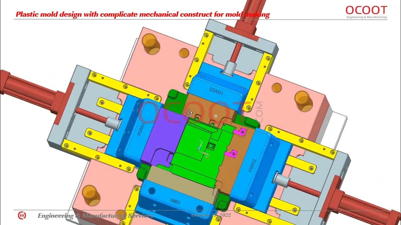 Plastic mold design with complicated mechanical structure by