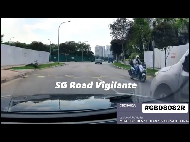 13may2024  Anchorvale Crescent #GBD8082R mercedes citan overtaking dangerously at the the bend class=