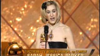 Sarah Jessica Parker Wins Best Actress TV Series Musical or Comedy - Golden Globes 2002