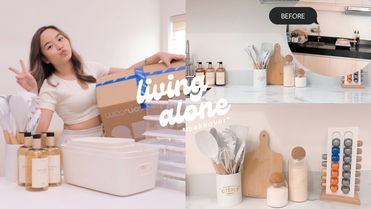 Living Alone | Budgeted Kitchen Makeover, Nordic Dining Set & *essential Shopee Haul 🧡✨