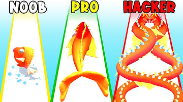 NOOB vs PRO vs HACKER ~ Pathetic Fish Full Gameplay All Levels WP100KA