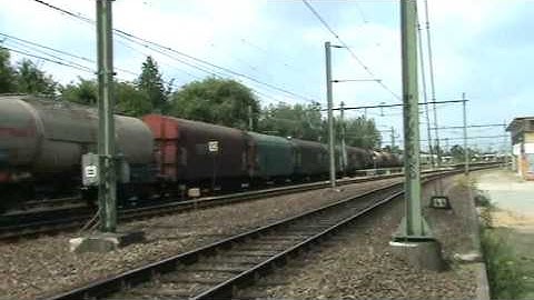 Mixed Freight Train at Blerick , the Netherlands 4-7-2009 DB Schenker Rail